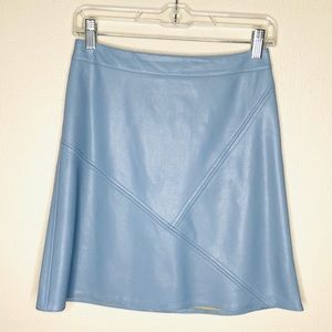 Zara light blue faux leather skirt small